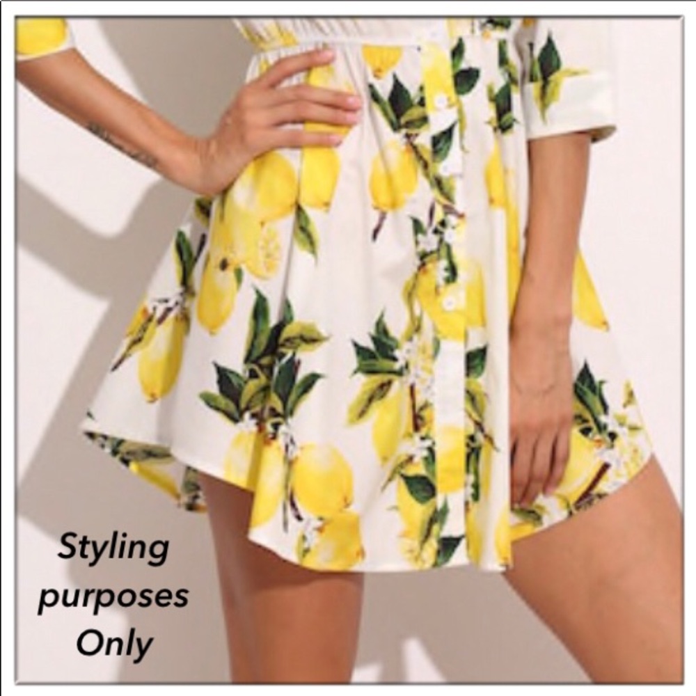 Sag Harbor yellow floral eyelet skirt